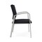 Lesro Newport Wide Guest Chair Metal Frame, Silver, MD Black Upholstery NP1201 - alternate 2